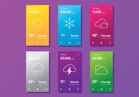 Minimal Wetter App Bildschirme vektor