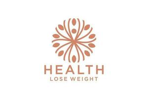 Gewicht Verlust Logo Designs zum Frauen Diät und Gesundheit Bedienung oder Spa vektor