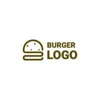 minimalistisk linje burger företag logotyp design. vektor