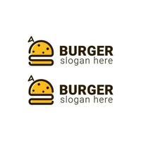 minimalistisch Linie einfach Burger Logo Geschäft Design. vektor