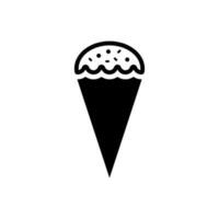 Eis Sahne Kegel Symbol, Logo isoliert auf Weiß Hintergrund vektor
