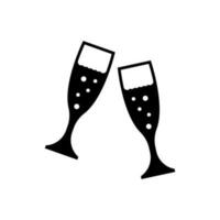 Champagner Glas Symbol, Logo isoliert auf Weiß Hintergrund vektor