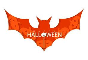 ein Fledermaus-Thema Halloween Hintergrund im ein Papierschnitt Stil vektor
