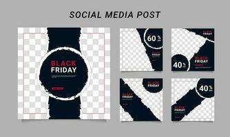 modern vektor svart fredag försäljning baner samling social media mallar