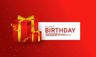 glücklich Geburtstag Karten, rot und Gold, geeignet zum Einladung Karten, Hintergründe, Poster, Sozial Medien Beiträge und Mehr vektor