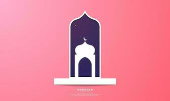 ramadan-tema design med papper skära stil, där är element sådan som stjärnor, moskéer, skuggor av byggnader och moskéer, lämplig för ramadan bakgrunder, affischer, banderoller, kuponger, kort, mallar. vektor