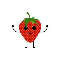 Erdbeere Obst Design mit ein Niedlich, Spaß, und komisch Ausdruck vektor