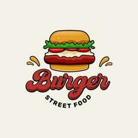 Burger Straße Essen Logo Vorlage Vektor Illustration