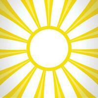 Gelb Sunburst Muster Hintergrund mit Mitte Abzeichen, Strahlen, radial, Sommer- Banner, Vektor Illustration