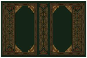 Koran Buch Startseite Design mit Arabisch Rand Rahmen vektor