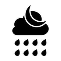 regnerisch Nacht Vektor Glyphe Symbol zum persönlich und kommerziell verwenden.