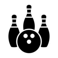 Bowling Vektor Glyphe Symbol Design