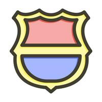 Fußball Abzeichen Vektor dick Linie gefüllt Farben Symbol Design