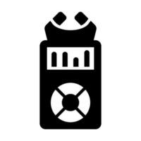 audio inspelare vektor glyf ikon för personlig och kommersiell använda sig av.