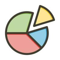 paj Diagram tjock linje fylld färger för personlig och kommersiell använda sig av. vektor