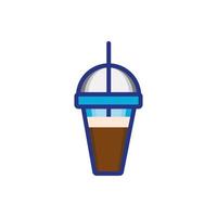 Eiskaffee in Tasse trinken isolierte Symbol vektor