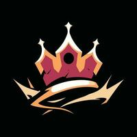 König Krone Kopf Maskottchen Logo zum Esport. König Krone T-Shirt Design. König Krone Logo. König Krone Aufkleber vektor