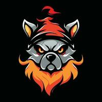 söt hund huvud maskot logotyp för esport. söt hund t-shirt design. söt hund logotyp. söt hund klistermärke vektor