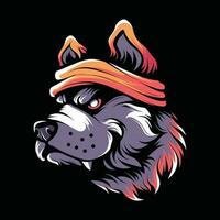 süß Hund Kopf Maskottchen Logo zum Esport. süß Hund T-Shirt Design. süß Hund Logo. süß Hund Aufkleber vektor