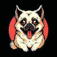 süß Hund Kopf Maskottchen Logo zum Esport. süß Hund T-Shirt Design. süß Hund Logo. süß Hund Aufkleber vektor