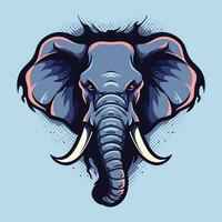 elefant huvud maskot logotyp för esport. elefant t-shirt design. elefant logotyp. elefant klistermärke vektor