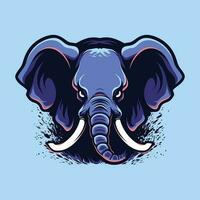 Elefant Kopf Maskottchen Logo zum Esport. Elefant T-Shirt Design. Elefant Logo. Elefant Aufkleber vektor