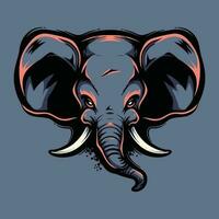 Elefant Kopf Maskottchen Logo zum Esport. Elefant T-Shirt Design. Elefant Logo. Elefant Aufkleber vektor