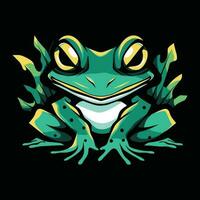 Frosch Kopf Maskottchen Logo zum Esport. Frosch T-Shirt Design. Frosch Logo. Frosch Aufkleber vektor