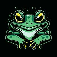 Frosch Kopf Maskottchen Logo zum Esport. Frosch T-Shirt Design. Frosch Logo. Frosch Aufkleber vektor