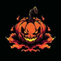 pumkin halloween maskot logotyp för esport. pumkin halloween t-shirt design. pumkin halloween logotyp. pumkin halloween klistermärke vektor