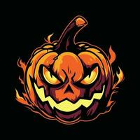 pumkin halloween maskot logotyp för esport. pumkin halloween t-shirt design. pumkin halloween logotyp. pumkin halloween klistermärke vektor