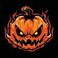 Kürbis Halloween Maskottchen Logo zum Esport. Kürbis Halloween T-Shirt Design. Kürbis Halloween Logo. Kürbis Halloween Aufkleber vektor