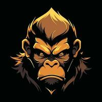 Gorilla Maskottchen Logo zum Esport. Gorilla T-Shirt Design. Gorilla Logo. Gorilla Aufkleber vektor