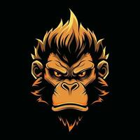 Gorilla Maskottchen Logo zum Esport. Gorilla T-Shirt Design. Gorilla Logo. Gorilla Aufkleber vektor