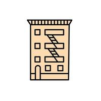 Symbol für den Füllstil für Gebäude in New York vektor