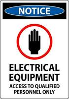 lägga märke till tecken elektrisk Utrustning auktoriserad personal endast vektor