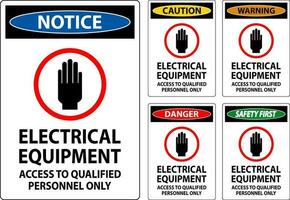 fara tecken elektrisk Utrustning auktoriserad personal endast vektor