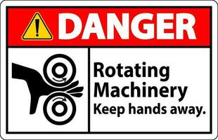 Achtung Zeichen rotierend Maschinen behalten Hände Weg vektor