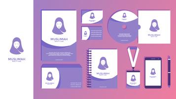 Muslimah Beauty Care Weibliche Corporate Identity Vector
