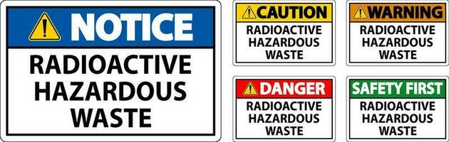 Achtung Zeichen radioaktiv gefährlich Abfall vektor