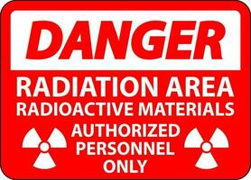 Strahlung Achtung Zeichen Vorsicht Strahlung Bereich, radioaktiv Materialien, autorisiert Personal nur vektor