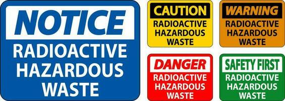 fara tecken radioaktiv farlig avfall vektor