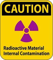 varning strålning tecken radioaktiv material inre förorening vektor