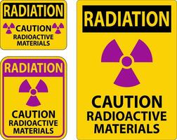 Strahlung Warnung Zeichen Vorsicht radioaktiv Materialien vektor