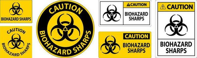 varning biohazard märka, biohazard vassa vektor