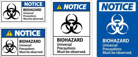 Biogefährdung beachten Etikette Biogefährdung Universal- Vorsichtsmaßnahmen Muss Sein beobachtete vektor