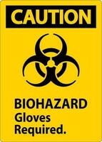 Biogefährdung Vorsicht Etikette Biogefährdung Handschuhe erforderlich vektor