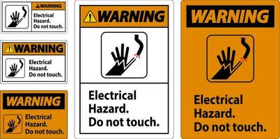 Warnung Zeichen elektrisch Gefahr. tun nicht berühren vektor