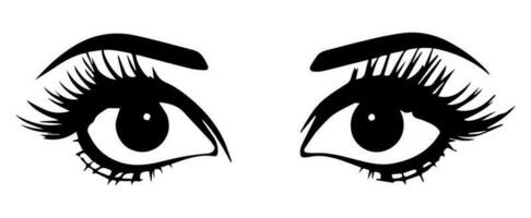 par av ögon med ögonbryn ögonfransar vektor grafisk Resurser