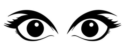 Paar von Augen mit Augenbrauen Wimpern Vektor Grafik Ressourcen